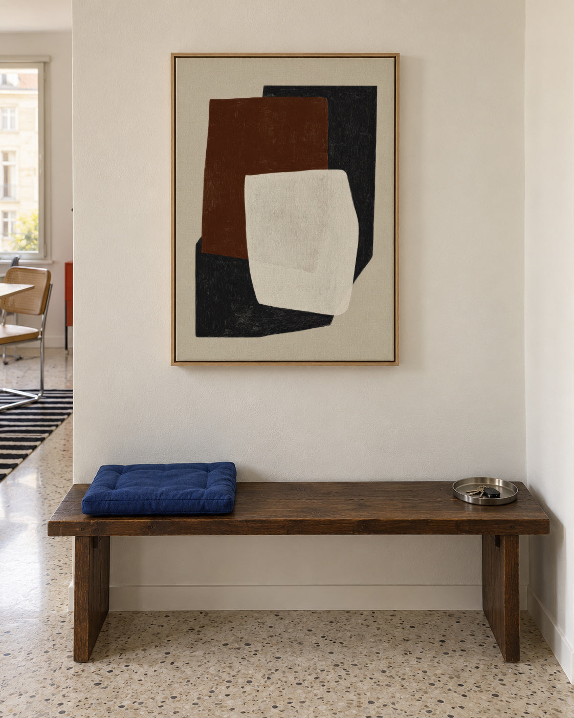 Stone Geometry - Framed canvas in an interior