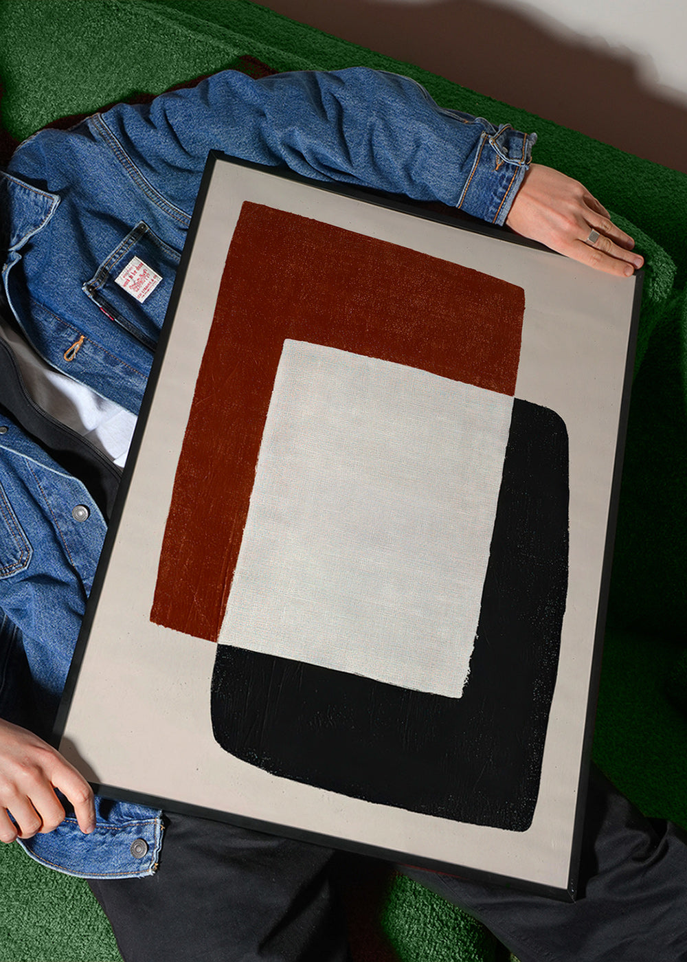 Minimalist art with overlapping shapes