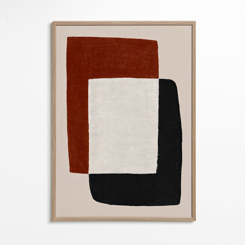 Minimalist art with overlapping shapes