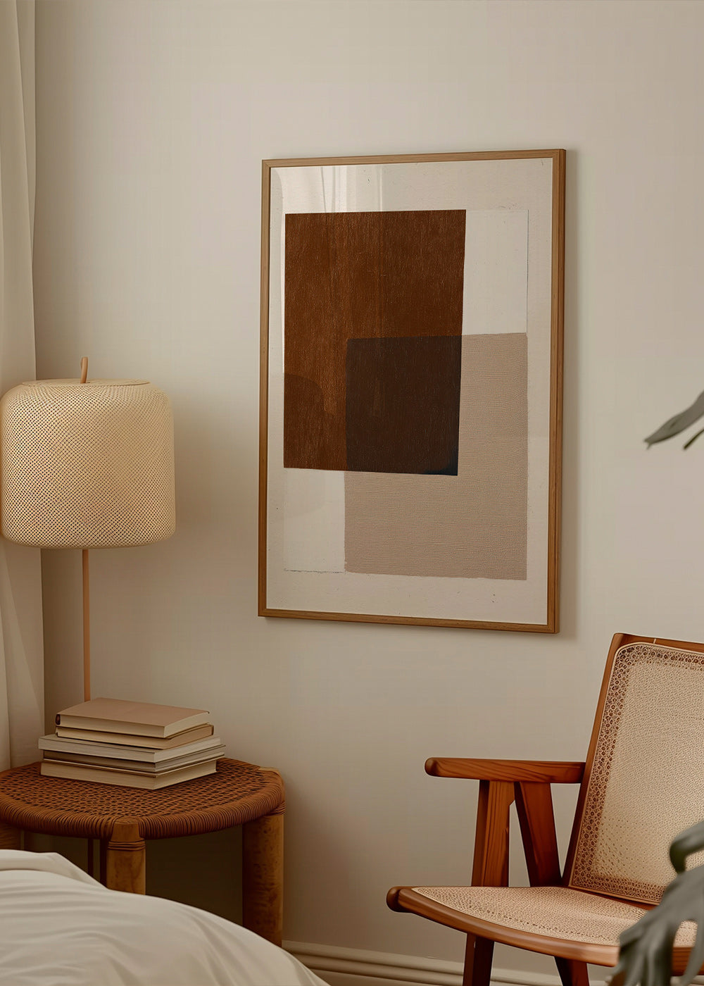 Minimalist design with earthy overlapping blocks