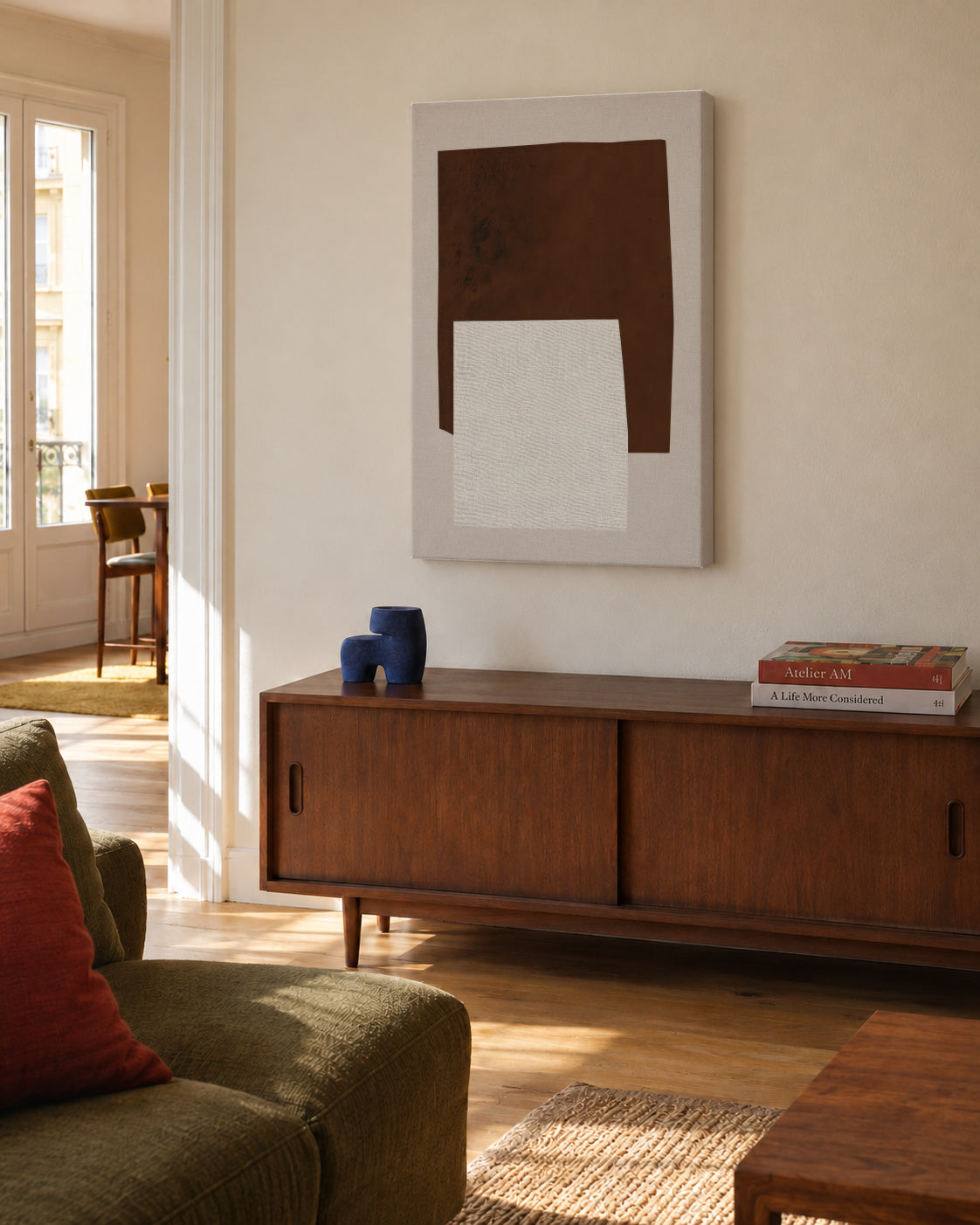 Brown Horizon - Unframed canvas in an interior