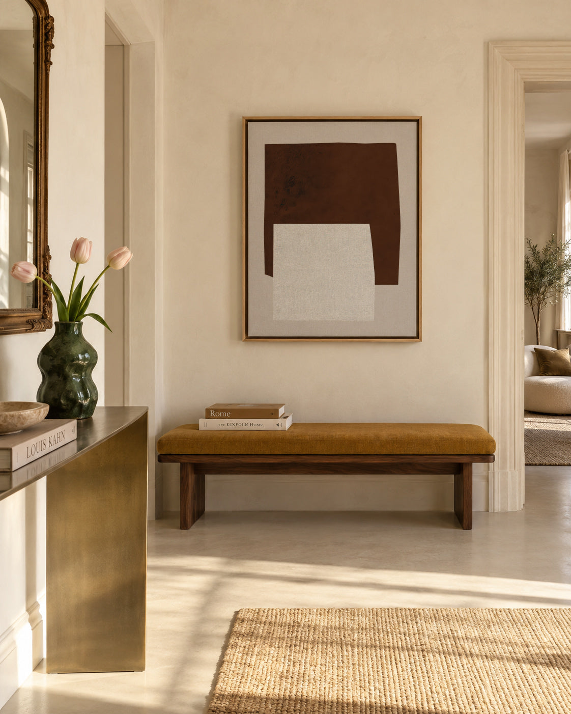 Brown Horizon - Framed canvas in an interior