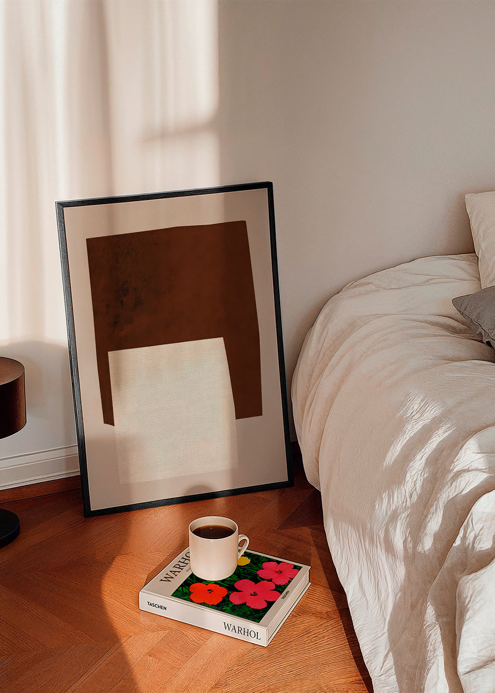 Cuadro minimalista con formas geométricas marrón y crema – Product2