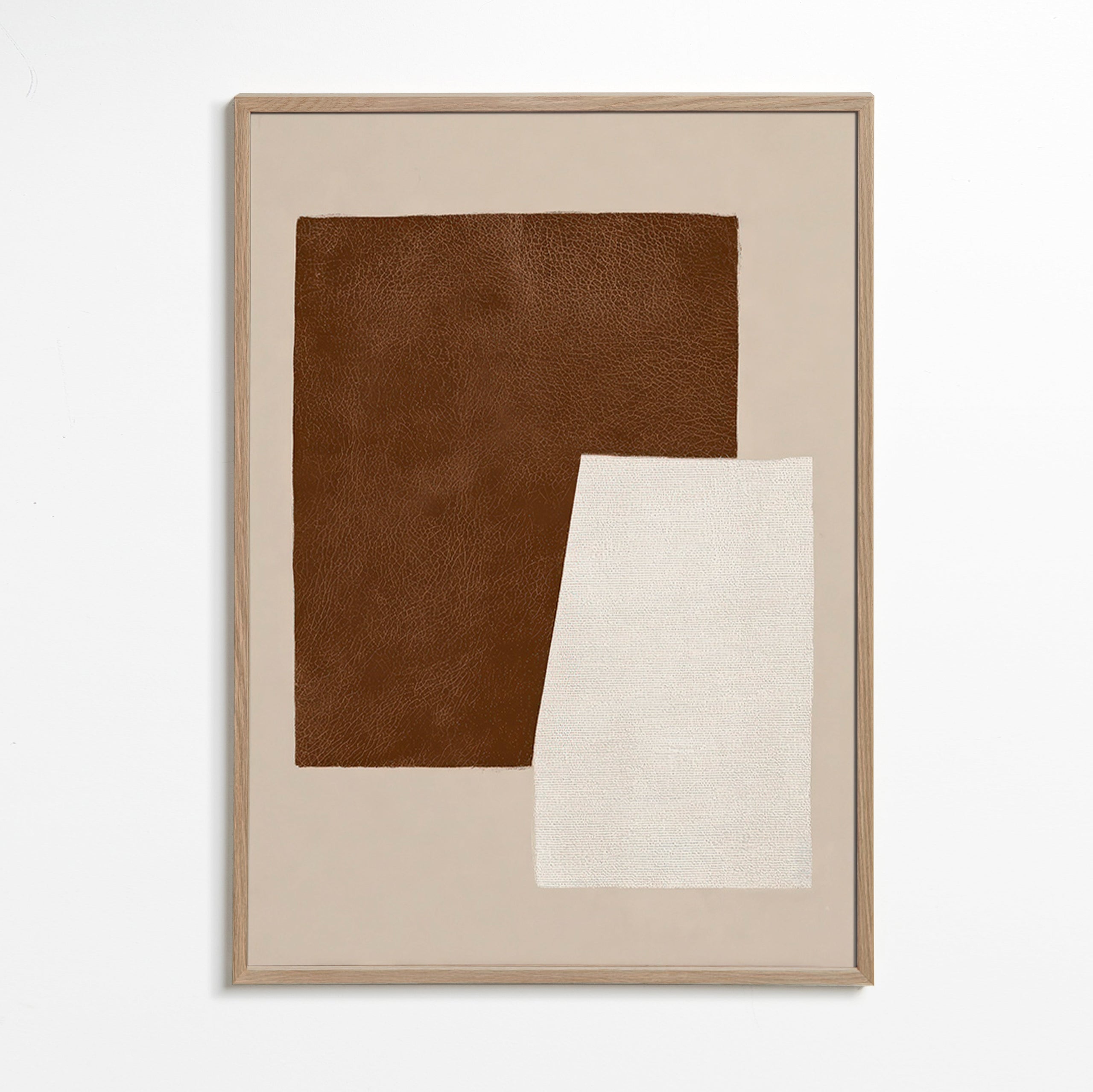Abstract artwork with brown and cream textures