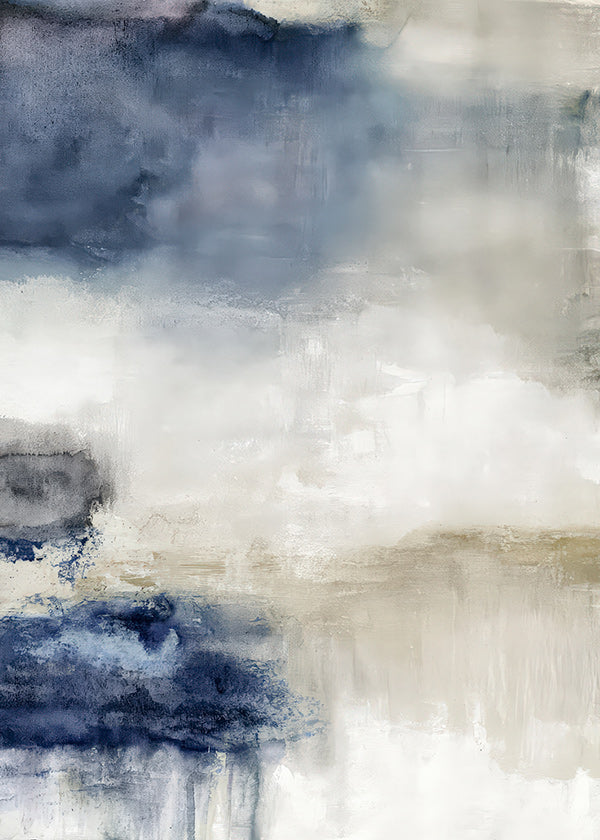 Cuadro abstracto en azul y beige