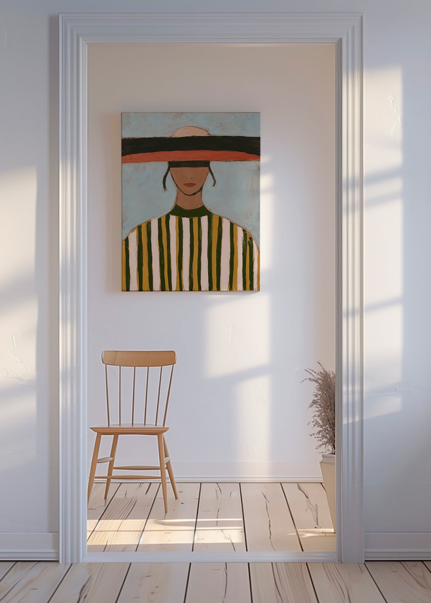 Figure illustration with wide brim