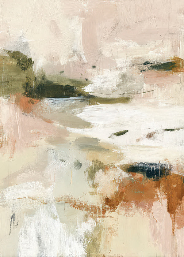 Cuadro de paisaje: abstracción en tonos tierra
