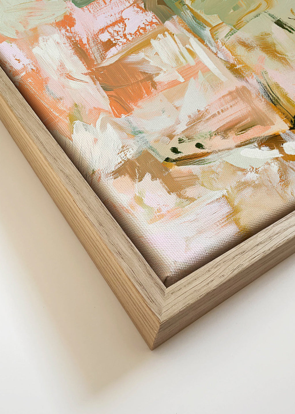 Lámina botánica abstracta en tonos pastel – Canvas detail