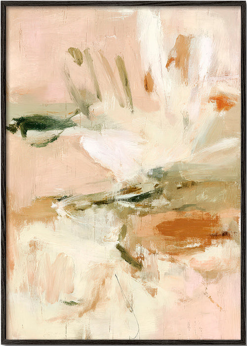 Botanical print: abstract study in pink and beige