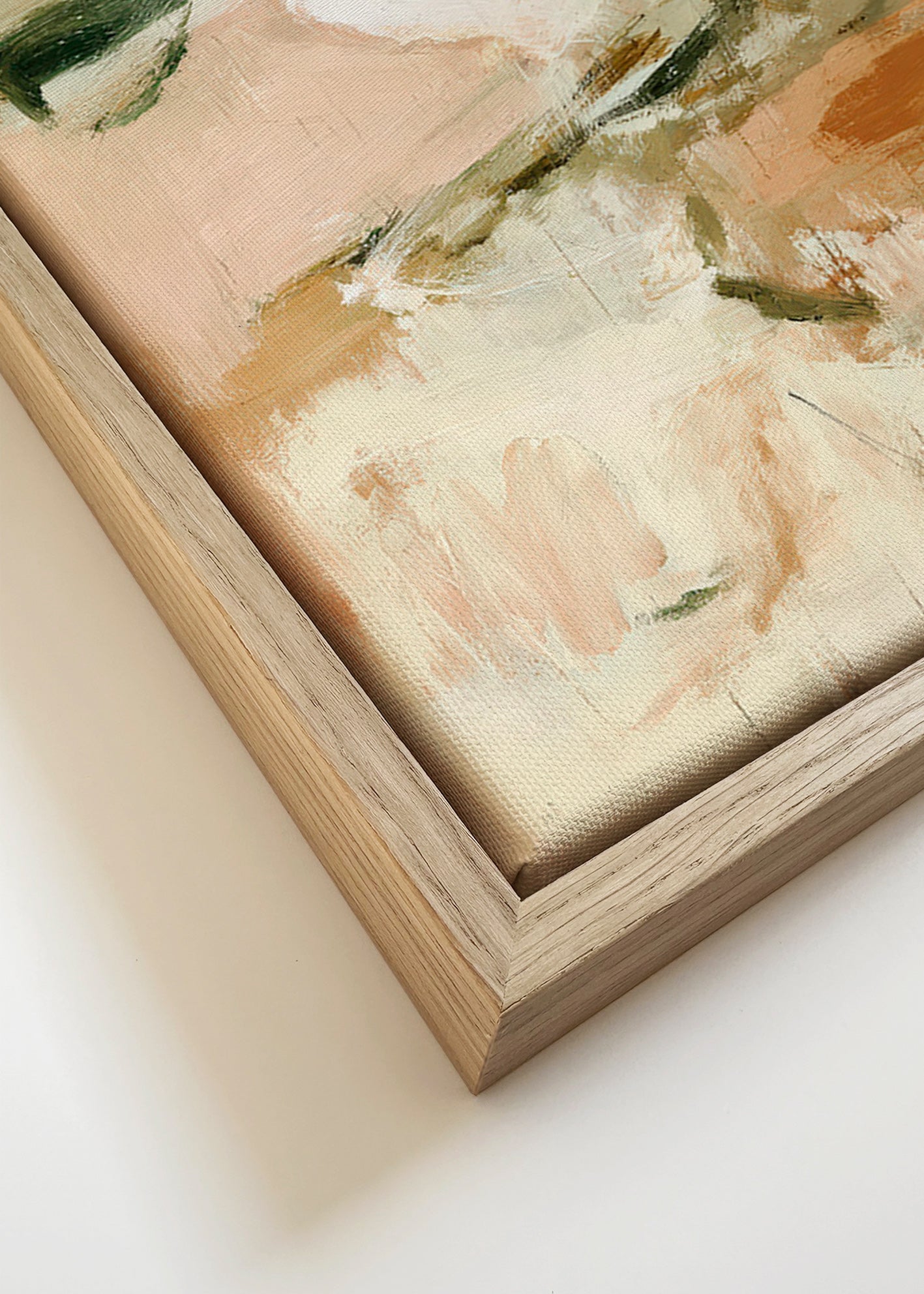 Lámina botánica abstracta en rosa y beige – Canvas detail