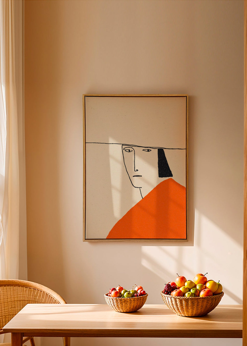 Minimal illustration with orange cloak