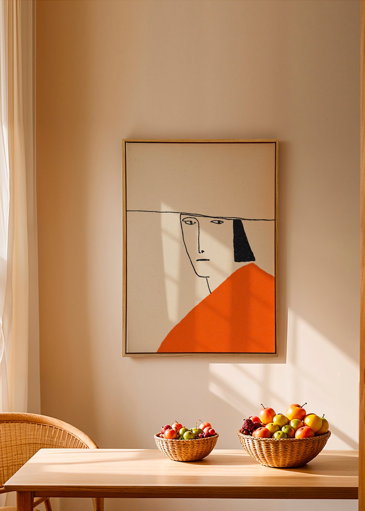 Minimal illustration with orange cloak