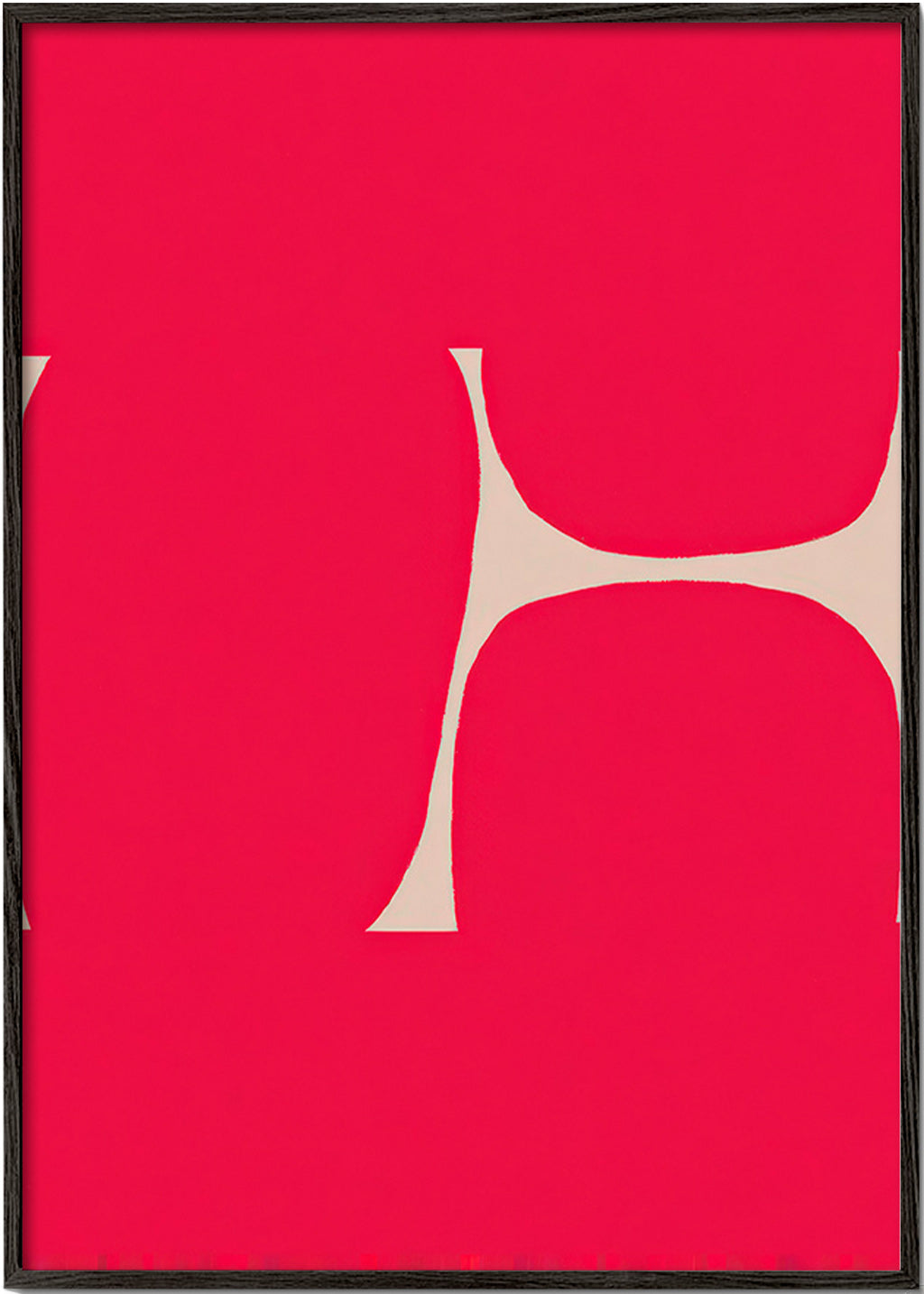 Cuadro abstracto Curva carmesí – Black Frame