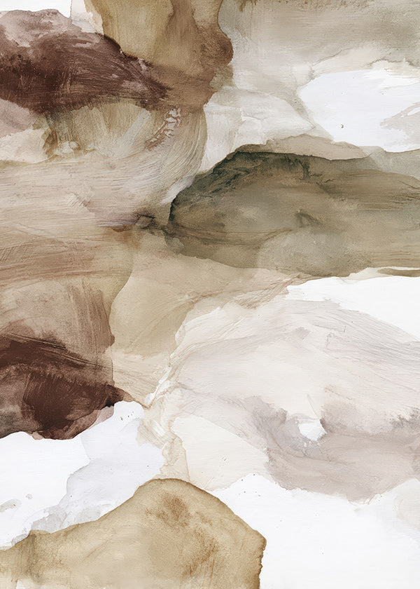 Cuadro abstracto tonos tierra y pinceladas suaves