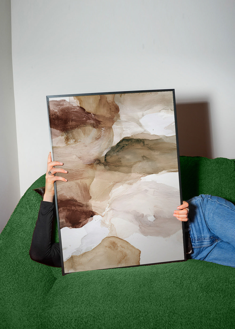 Cuadro abstracto tonos tierra y pinceladas suaves – Product2
