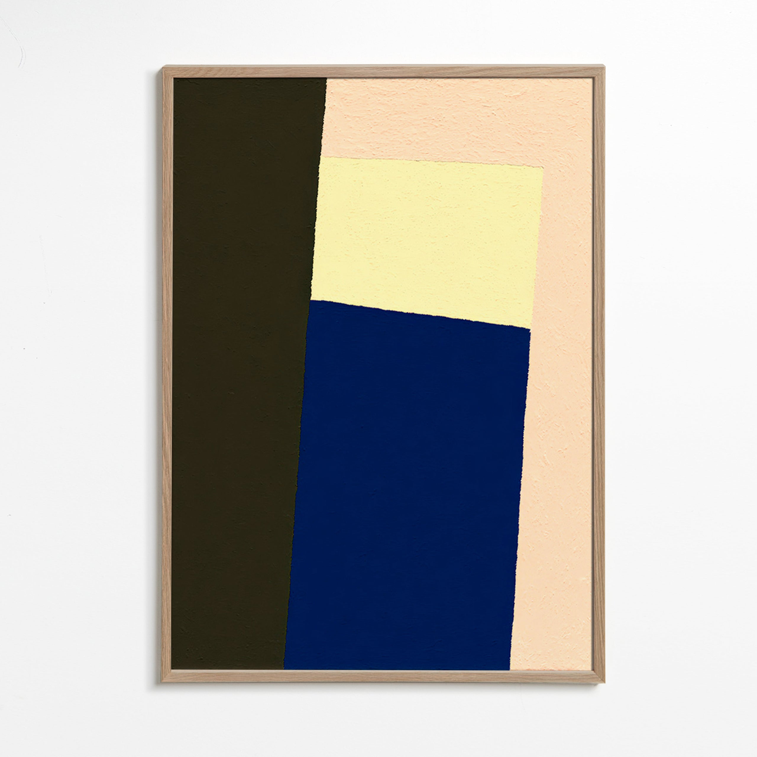 Geometric poster with vertical blue block