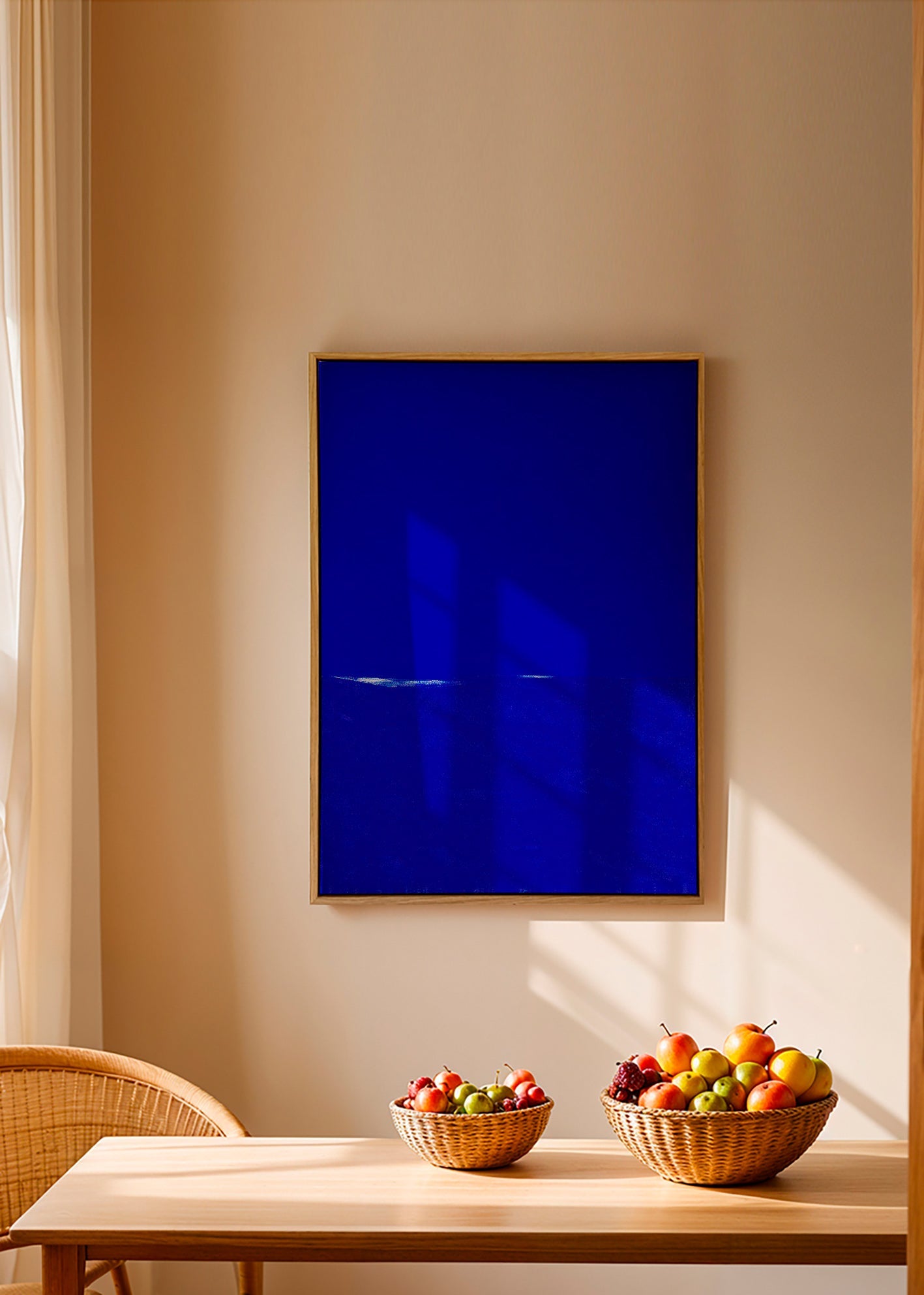 Cuadro abstracto azul con horizonte sutil – Canvas1