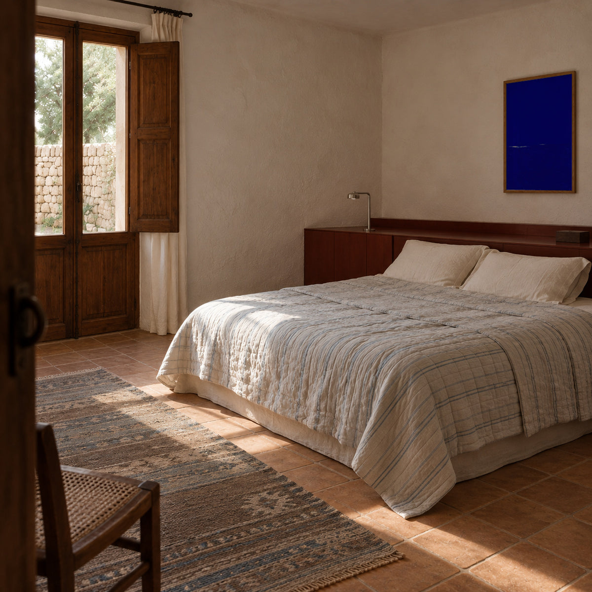 Infinite Blue - Framed poster in an interior