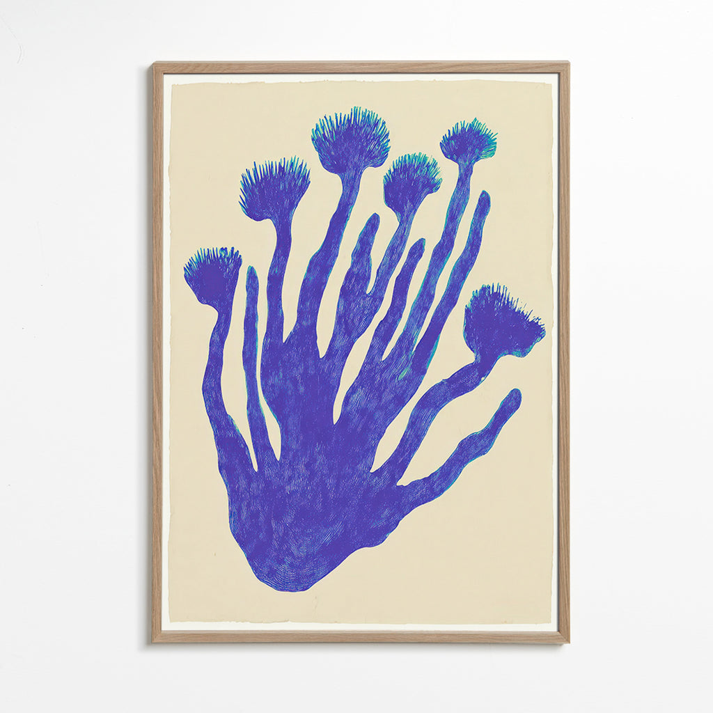Botanical print Indigo Coral study