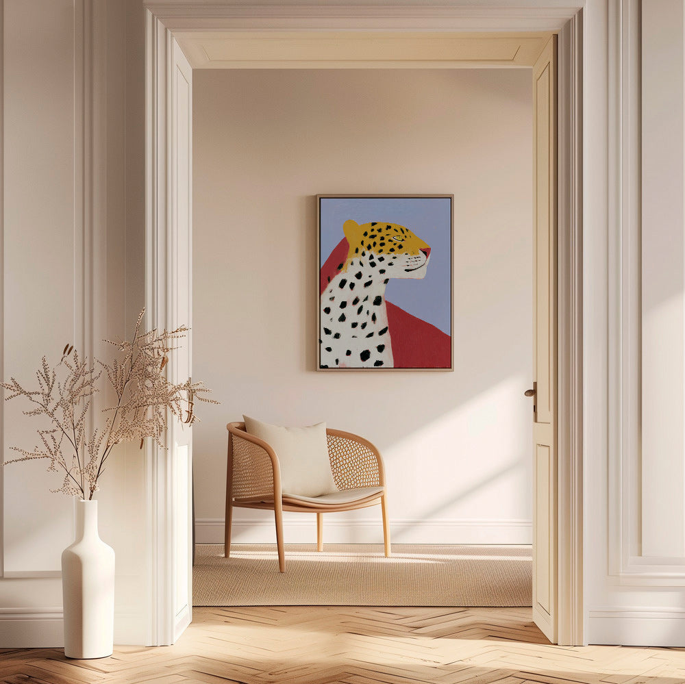 Cuadro Leopardo en perfil sobre fondo lavanda – Canvas1