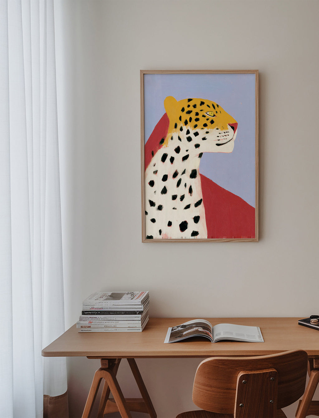 Cuadro Leopardo en perfil sobre fondo lavanda – Product2
