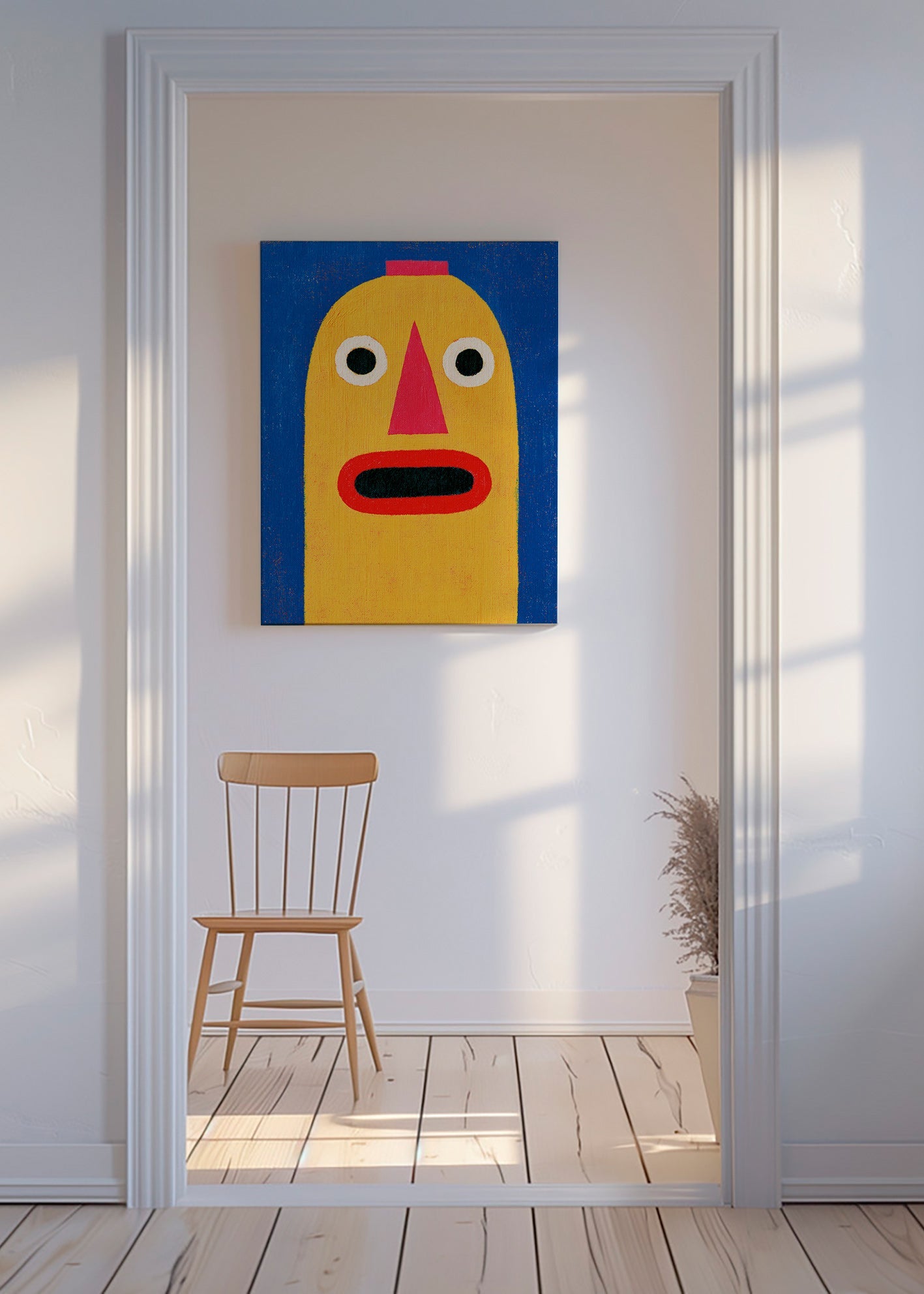 Yellow mask illustration