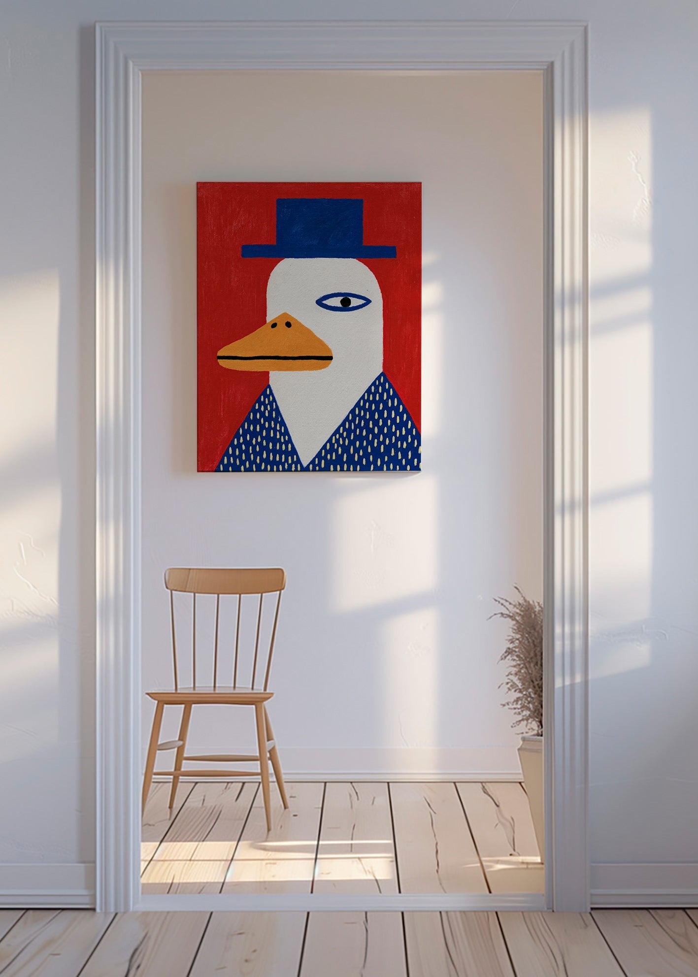 Cuadro pato con sombrero azul – Canvas