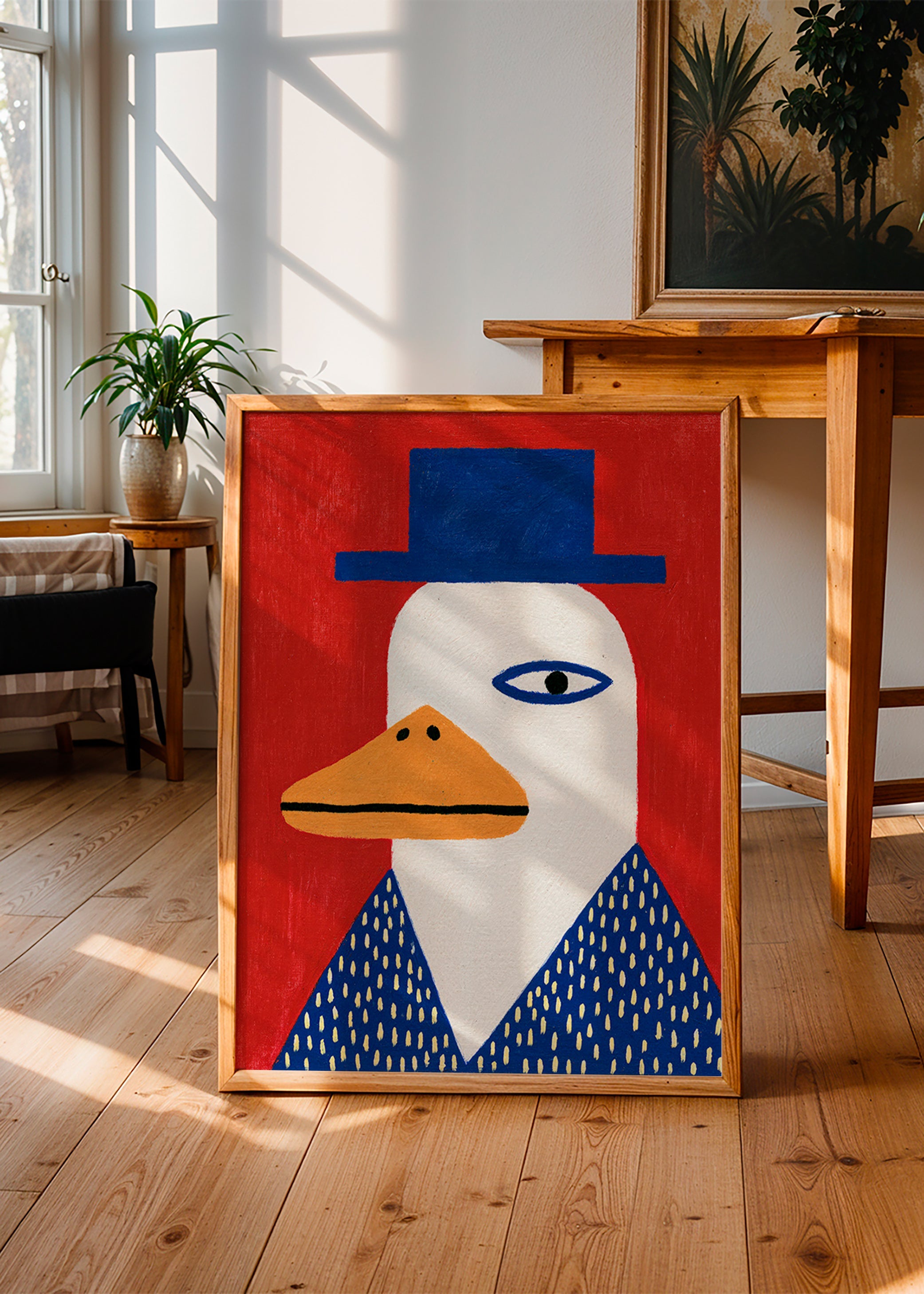 Cuadro pato con sombrero azul – Product1