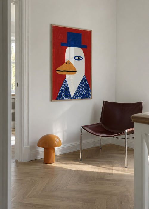 Duck Portrait - Framed poster in an interior