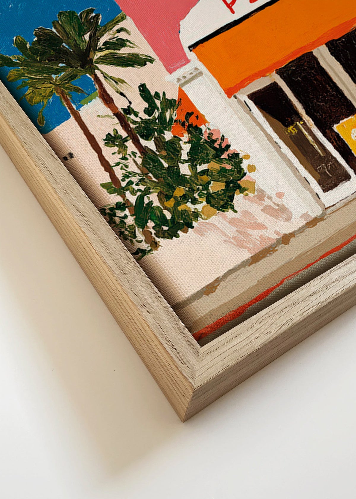 Cuadro de cocina fachada de pizzería – Canvas detail