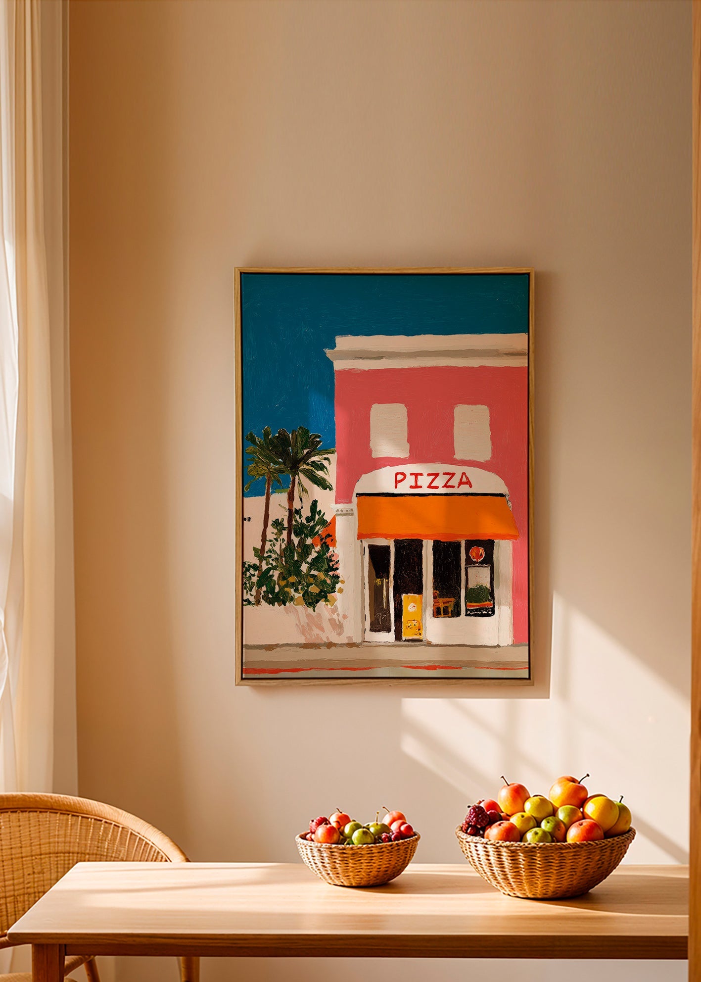 Kitchen art pizza shop facade