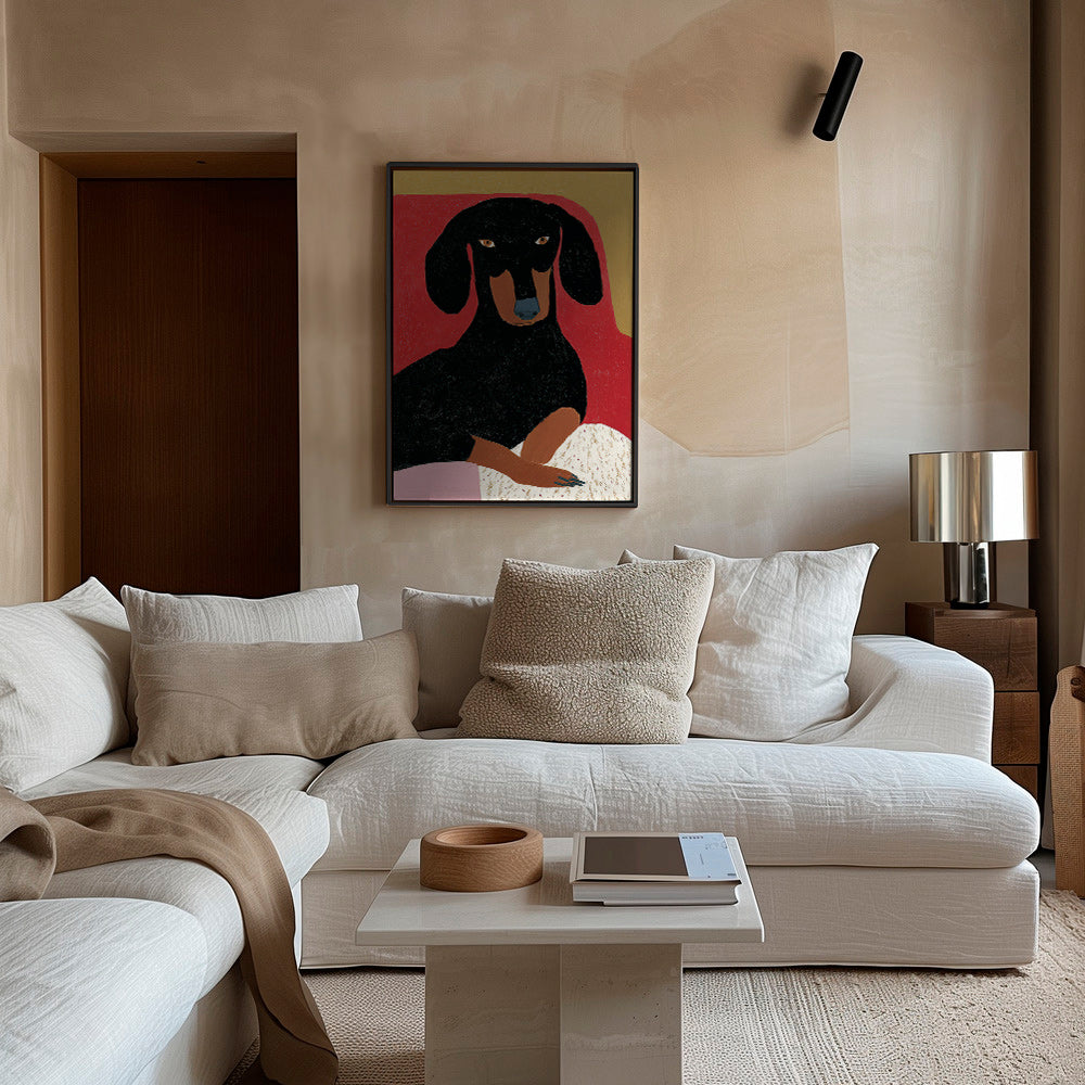 Cuadro perro salchicha negro estilizado – Canvas1