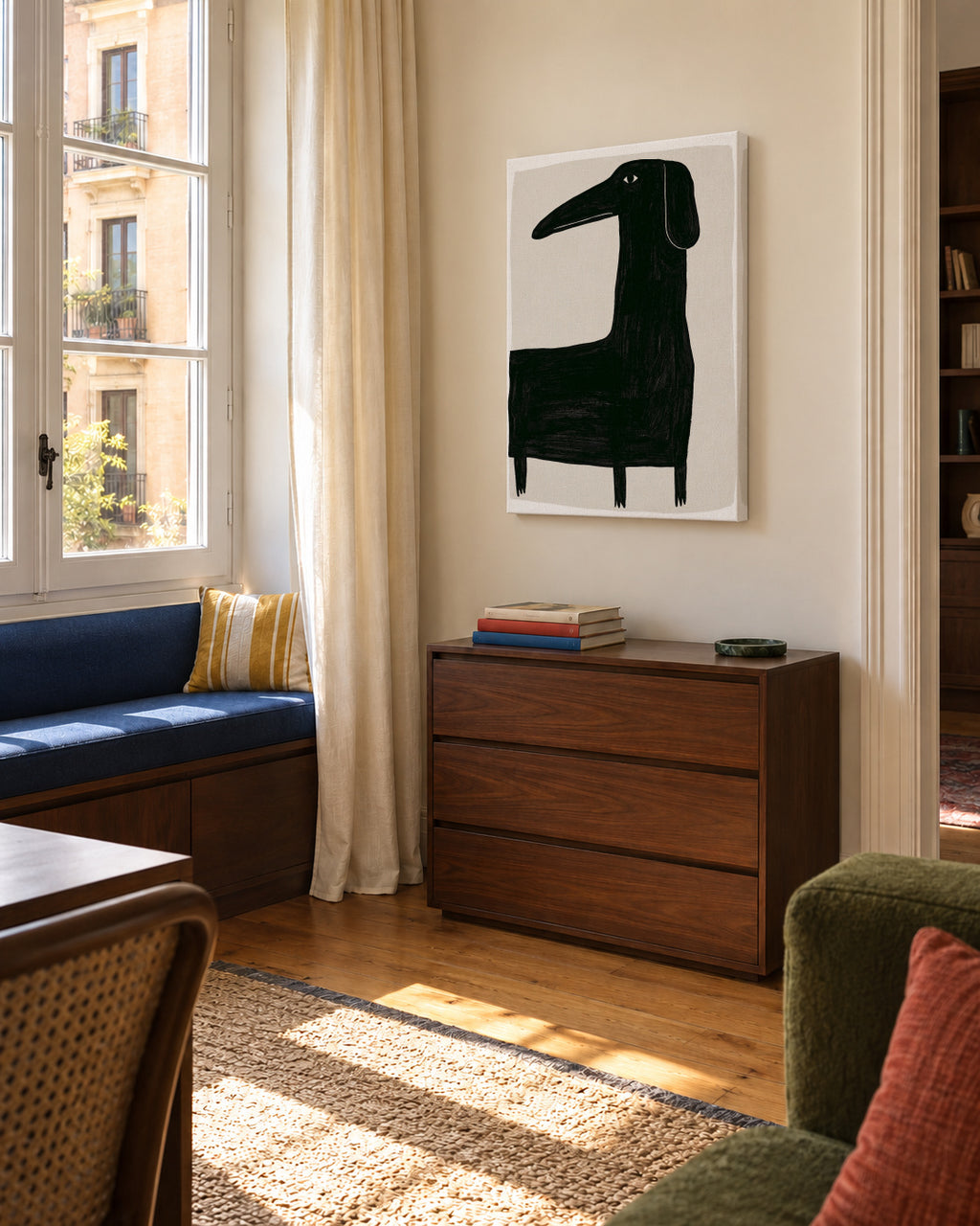 Tall Dog - Unframed canvas in an interior