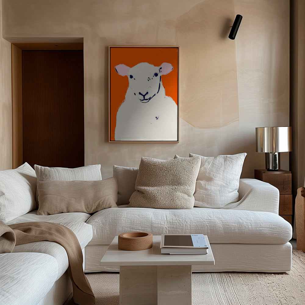 Artwork white sheep portrait
