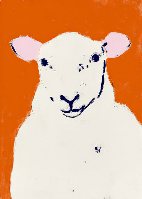 Artwork white sheep portrait