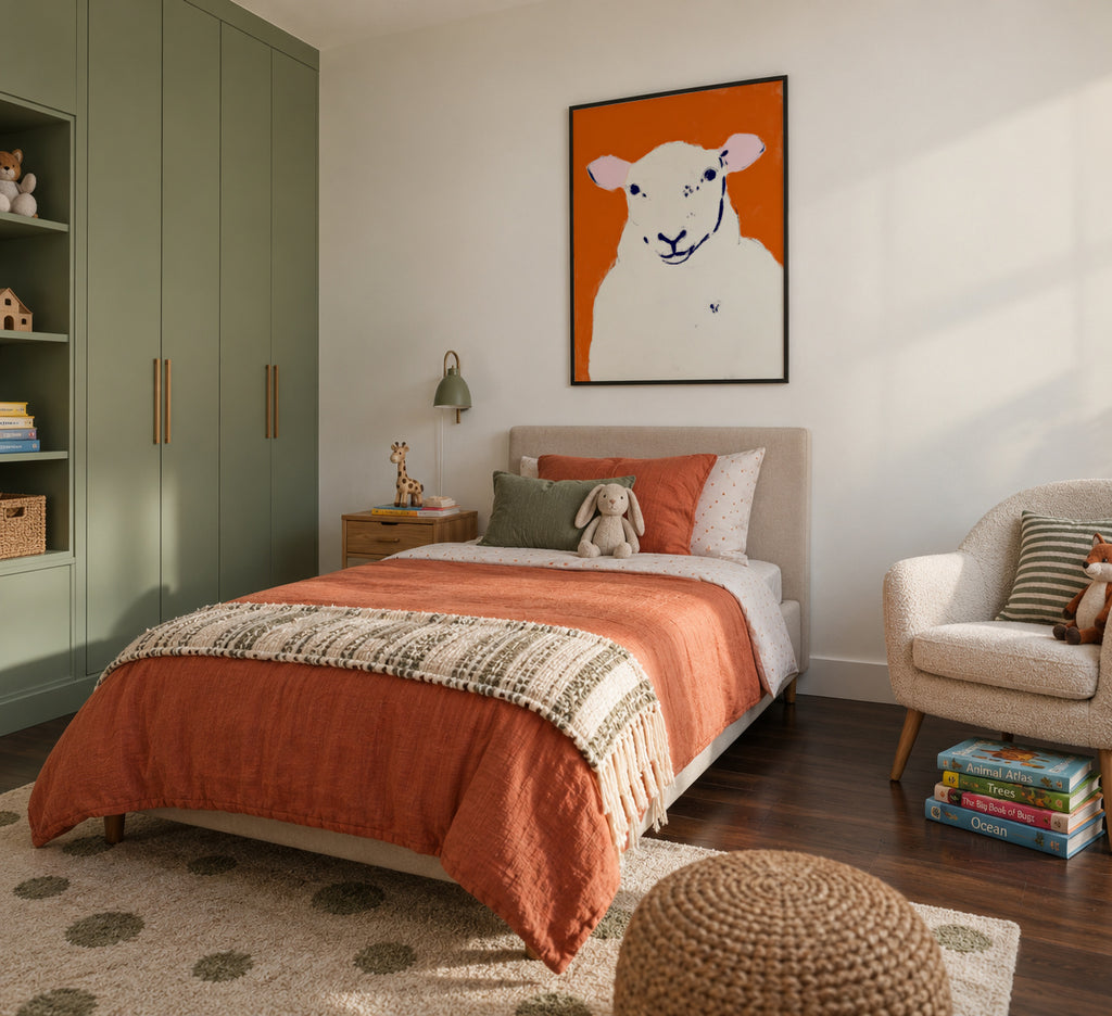 White Sheep - Framed poster in an interior