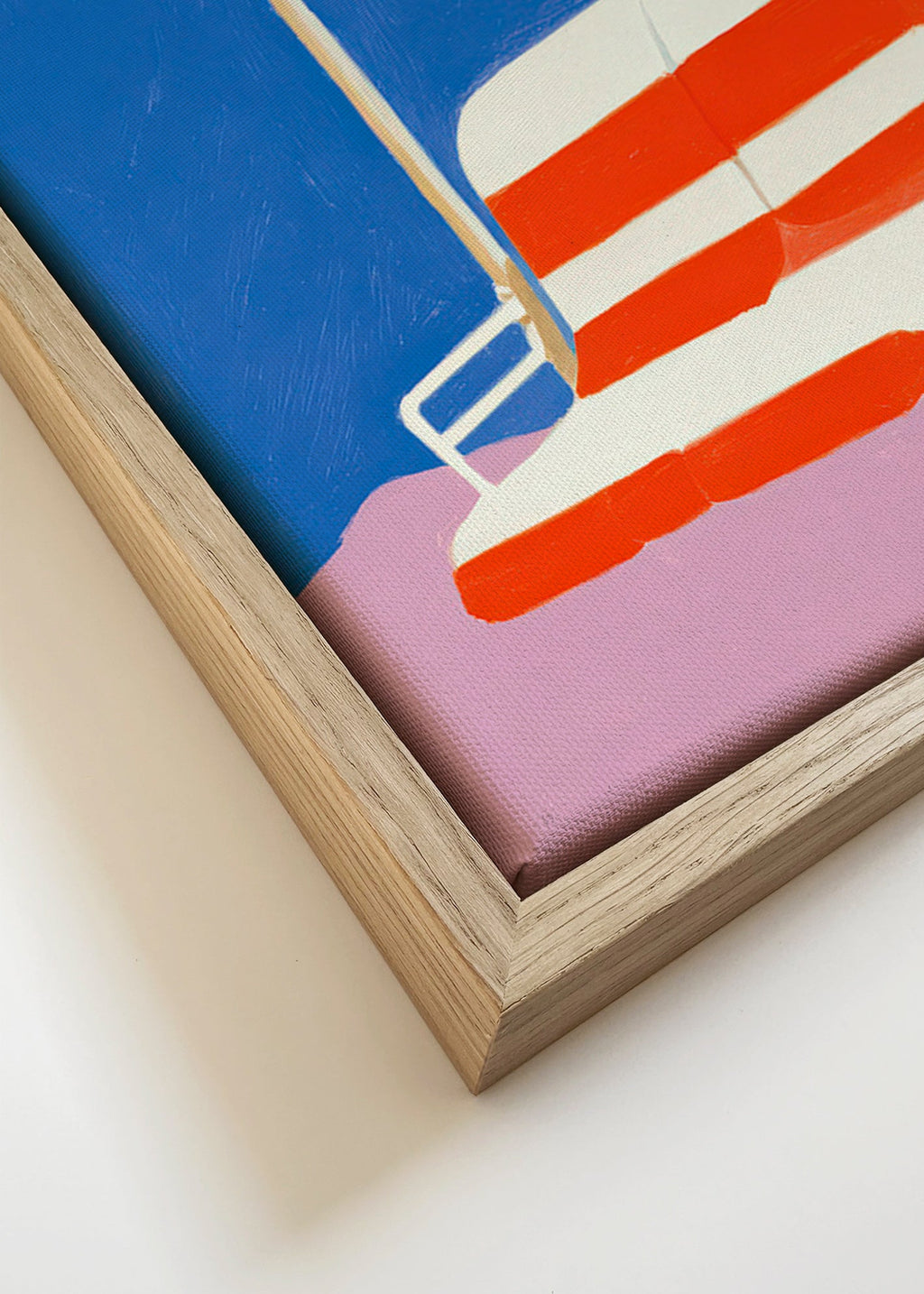Ilustración de telesilla con asiento a rayas – Canvas detail