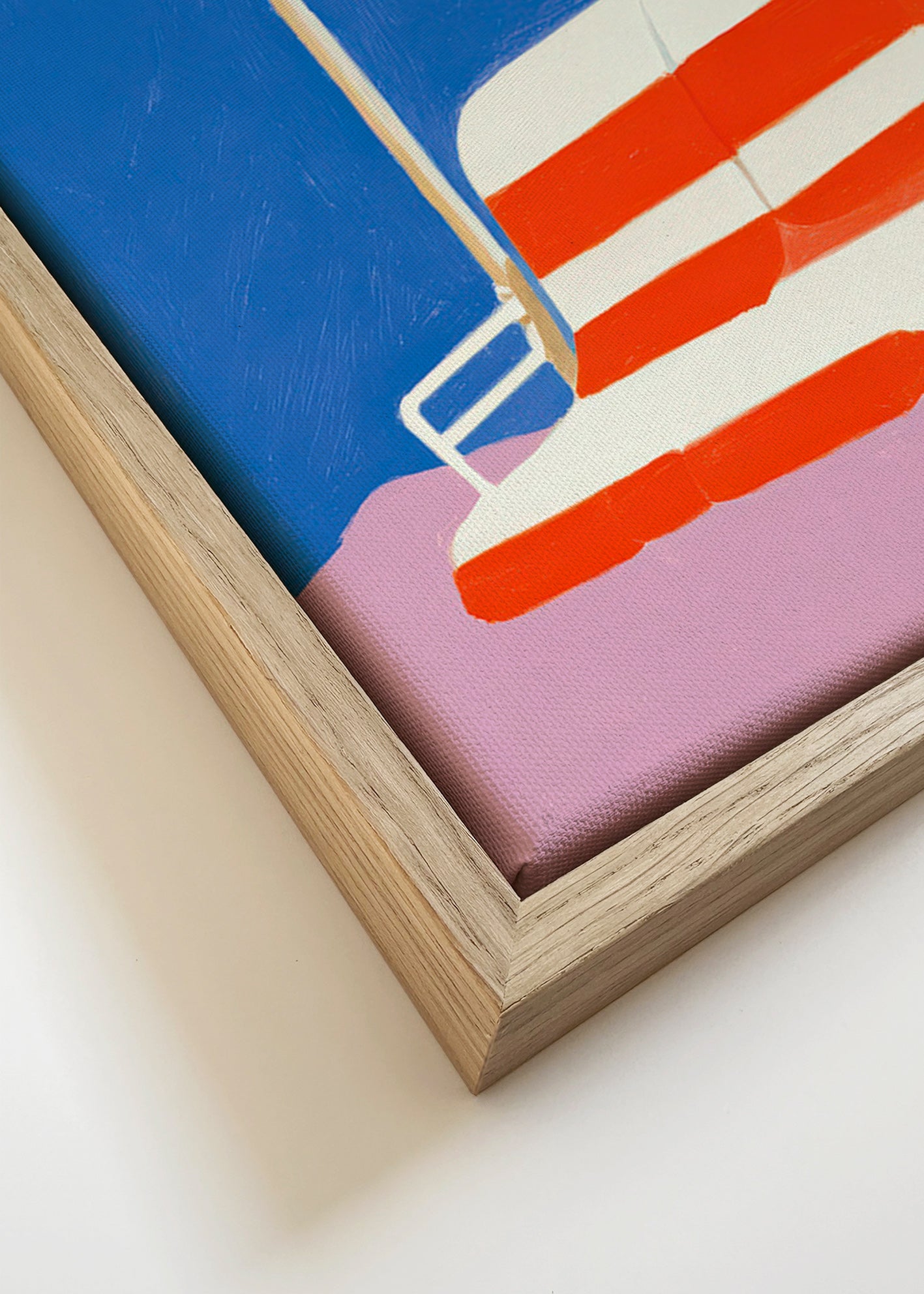 Ilustración de telesilla con asiento a rayas – Canvas detail