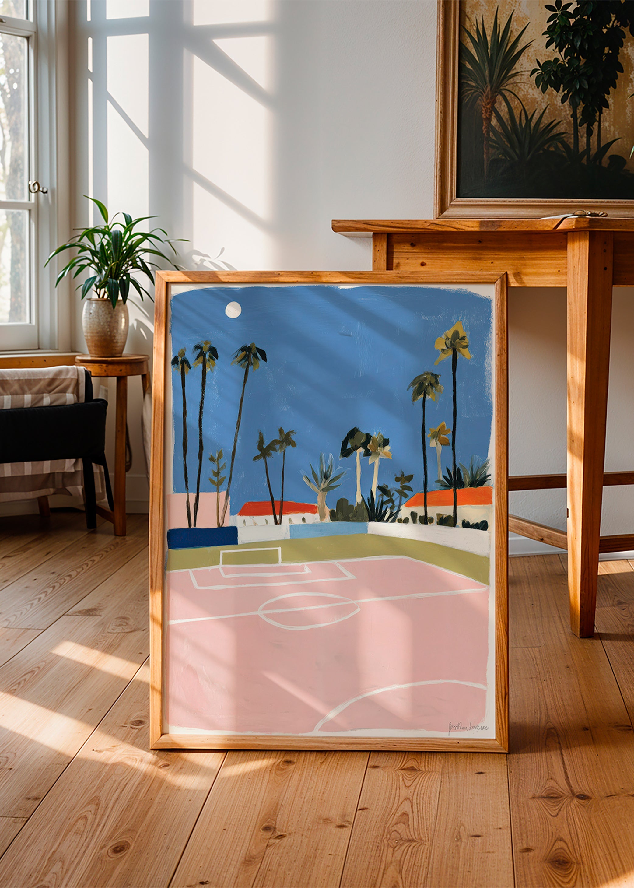 Cuadro deportivo con campo y palmeras – Product2