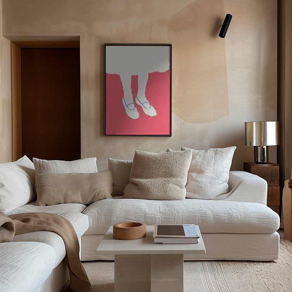 Ilustración de piernas con zapatillas rosas – Canvas2