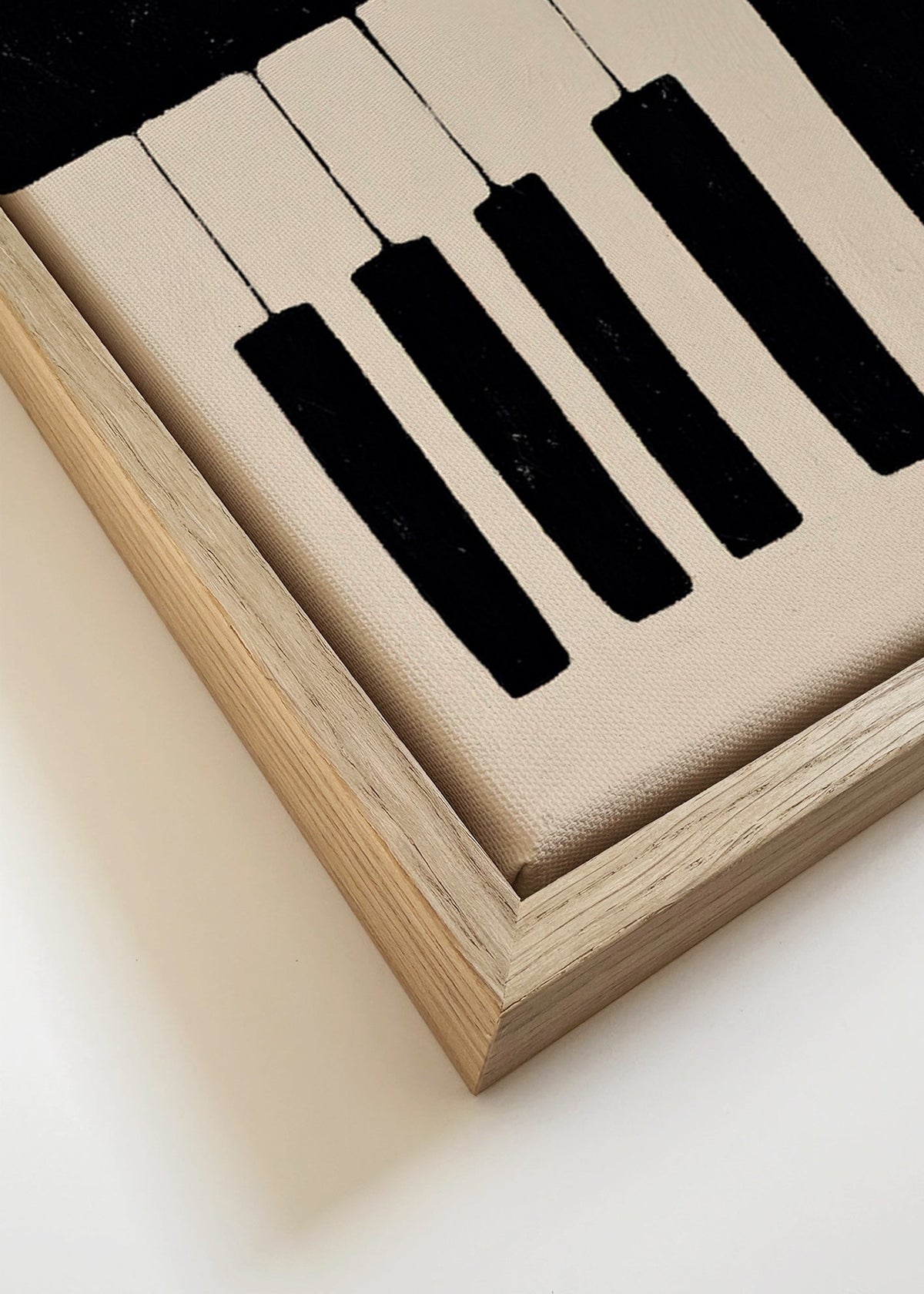 Cuadro minimalista de teclas de piano – Canvas detail
