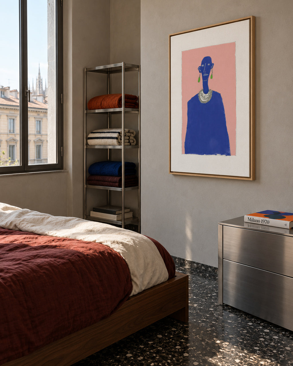 Sapphire Portrait - Framed canvas in an interior
