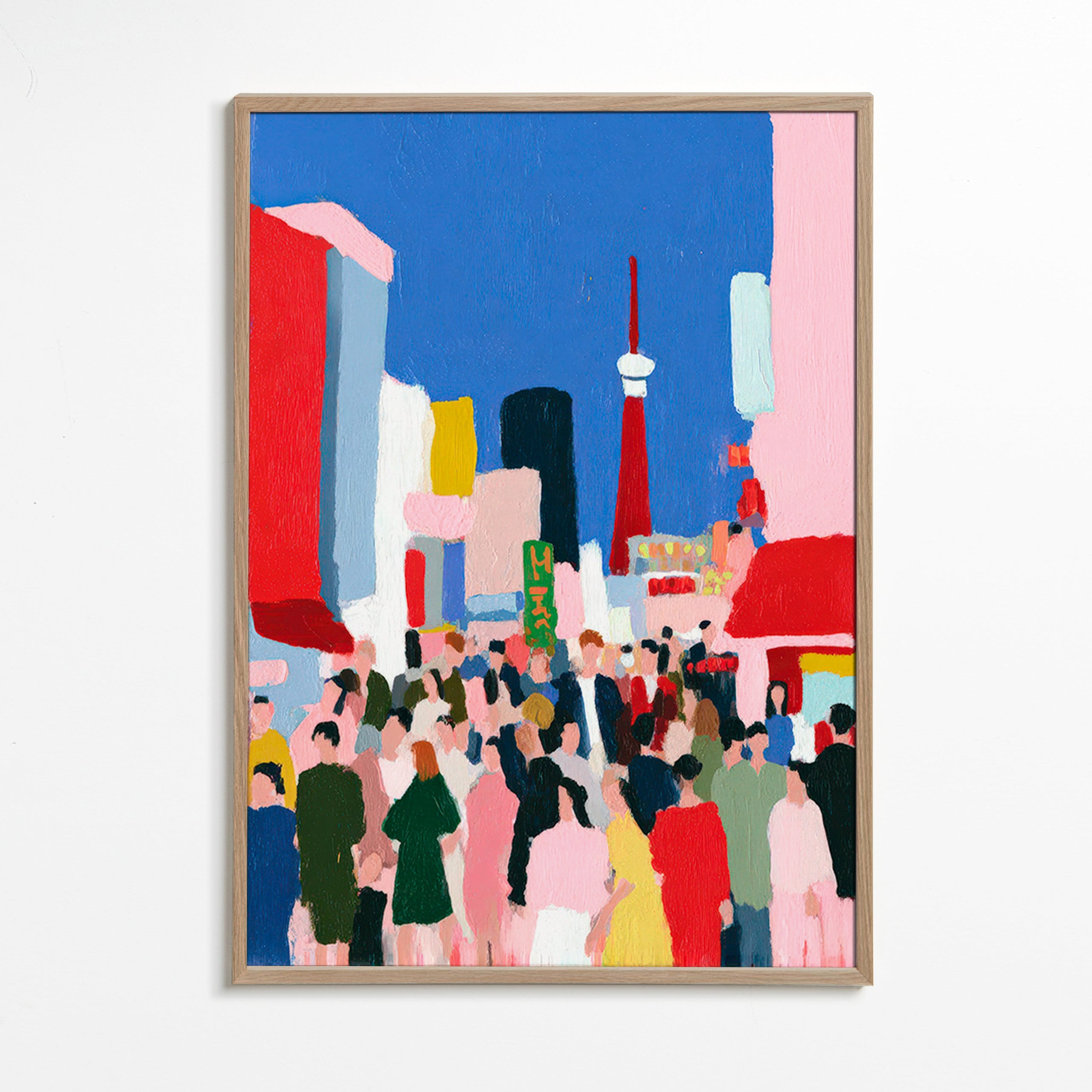 Cuadro de ciudades Tokyo colorista – Oak Frame