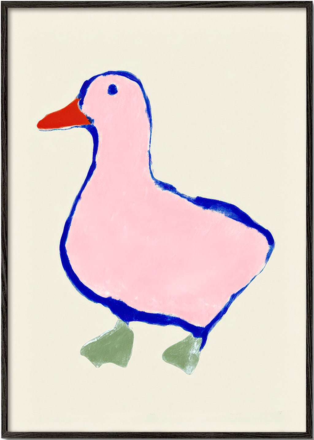 Children's print: playful pink duck