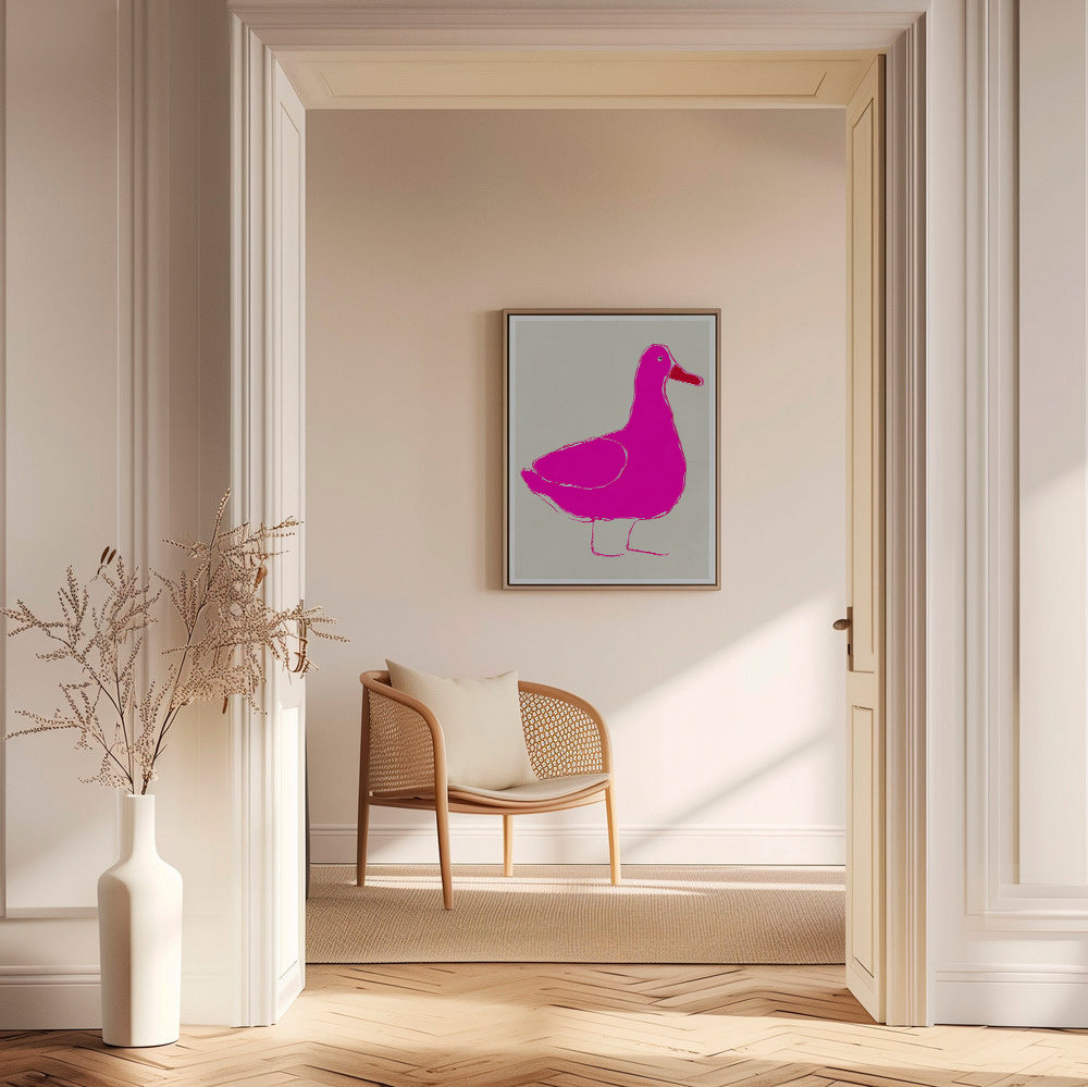 Cuadro pato rosa minimalista – Canvas2