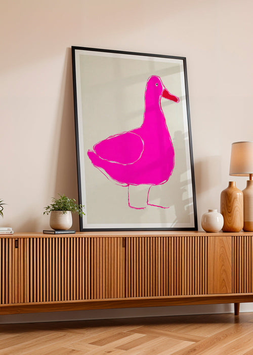 Cuadro pato rosa minimalista – Product1