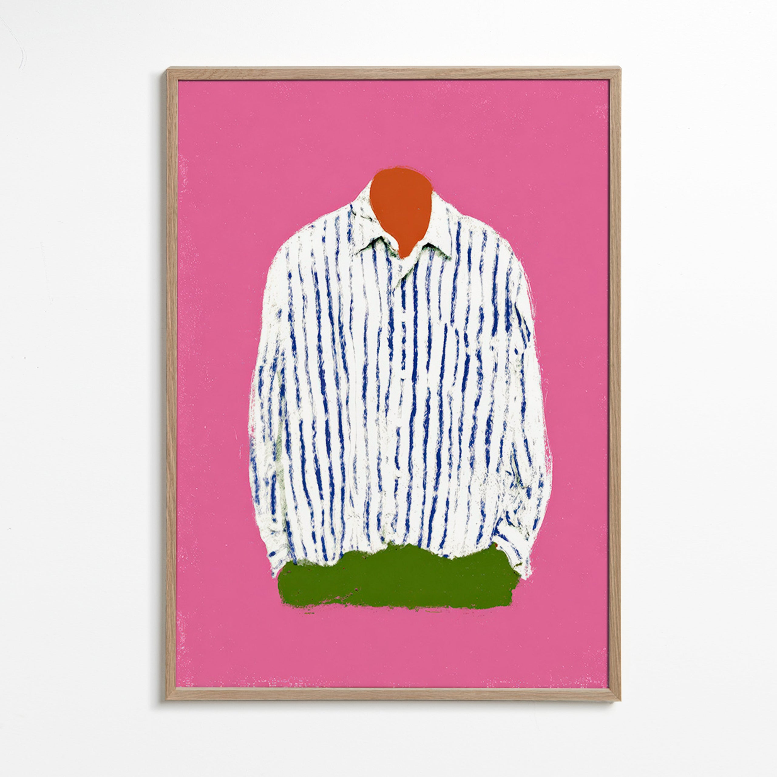 Striped shirt illustration on pink background