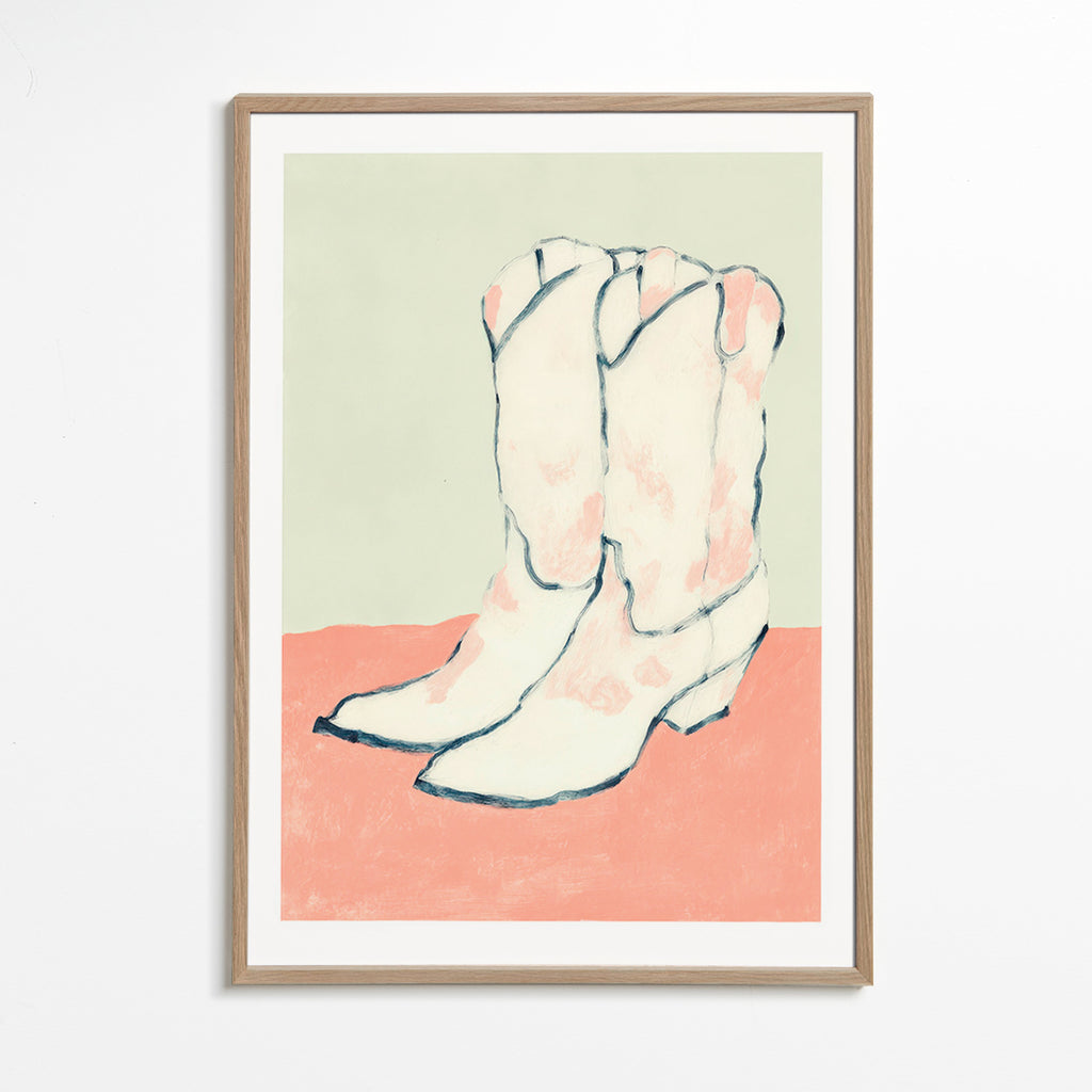 Illustration white boots with pastel base