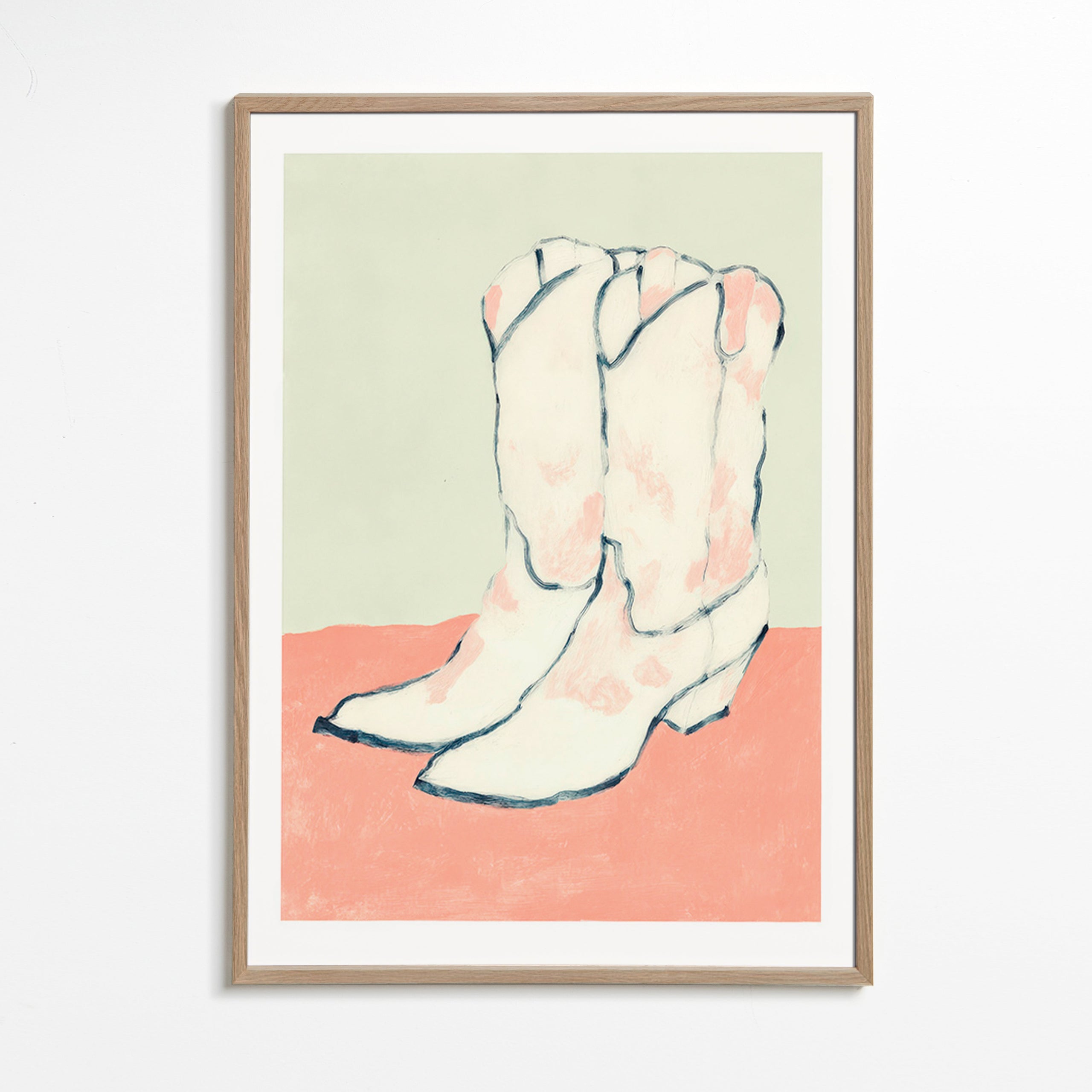 Illustration white boots with pastel base