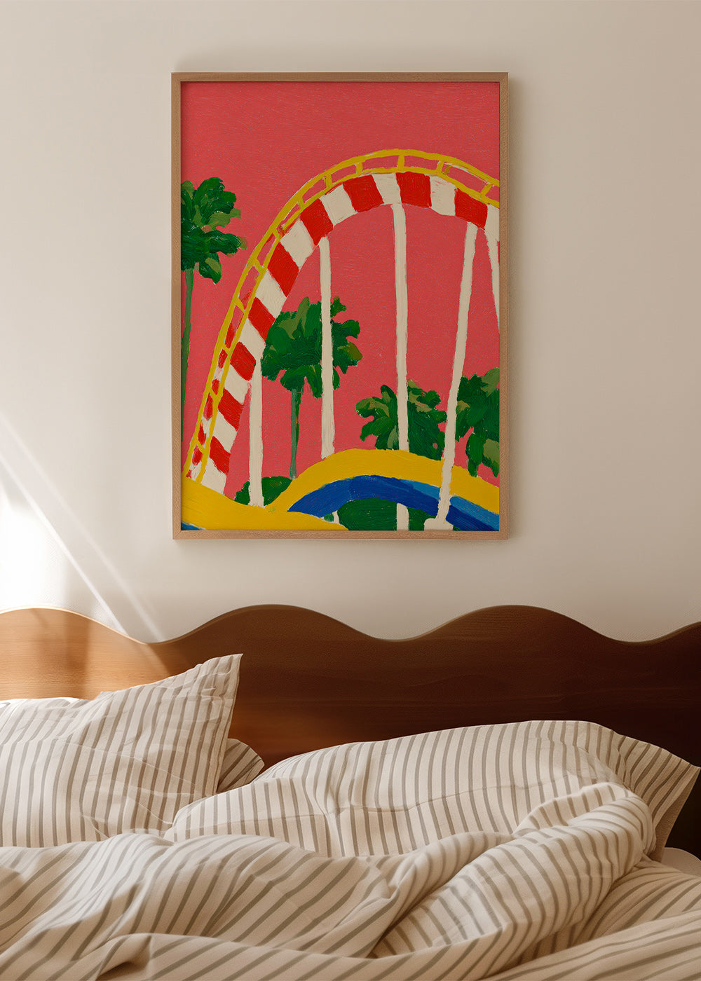 Lámina botánica con palmeras y arco colorido – Product2